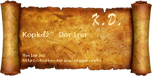 Kopkó Dorina névjegykártya